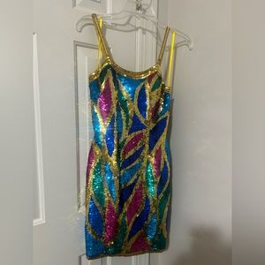 Full sequin cocktail dress